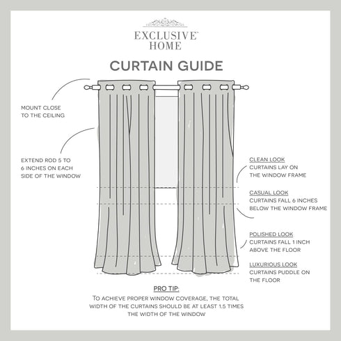 Loha Linen Grommet Top Curtain Panel Pair by Exclusive Home, 54"x108", Dove Grey