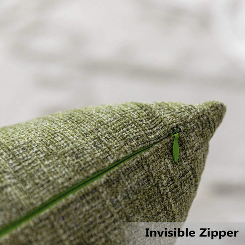 Home Brilliant Sage Green Spring Pillow Covers, Chenille Velvet Plush Decorative Throw Pillow, 2 Packs 18x18 inch