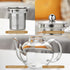 Glass Teapot Stovetop Safe - 20 oz/600 ml Borosilicate Glass Kettle with Loose Leaf Tea Strainer for Flower Blooming Tea