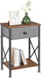 VECELO End Tables, Modern Nightstand with Fabric Drawer & Open Shelf, Night