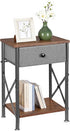 VECELO End Tables, Modern Nightstand with Fabric Drawer & Open Shelf, Night