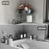 2 Pack Voldra Corner Shower Shelves, Aluminum Stick On Showers Organizer, Modern Style, Triangular Corner Shelf, No