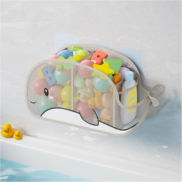 Austion Quick-Drying Baby Bath tub Toy Organizer Storage for Bathroom, Large-Capacity mesh Bath