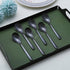 Black Demitasse Espresso Spoons, 5.5'' Mini Coffee Spoons, Set of 6 Stainless Steel, Dishwasher Safe