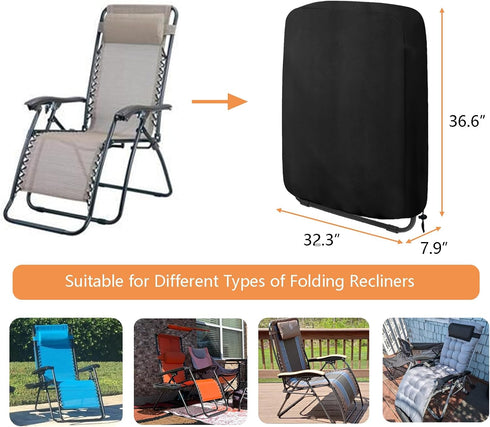 2 32.3" 7.9" 36.6" Oslimea Zero Gravity Chair Covers Pcs, Folding Patio Chair Covers All Weather Waterproof Dustproof