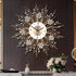 Large Wall Clocks - Silent Sunflower Shape Decorative Wall Clock, Modern Non-Ticking Iron Metal for Living Room