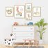 5 Pack Set, ArtbyHannah Woodland Nursery Wall Decor, Framed Baby Room Decor Safari Forest Animal Art Prints for Kids