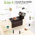 360 Couch Cup Holder,Bamboo Couch Arm Tray with Rotating Cup Holder,Foldable Anti-Slip Sofa Arm Chair Tray for Eating