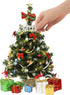 iLAND 12 inch Mini Christmas Tree with Lights Small Christmas Table Decorations