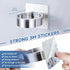 Wall Mounted Hair Dryer Holder, Stainless Steel Hair Tool Organizer, Adhesive Hairdryer Storage for Bathroom