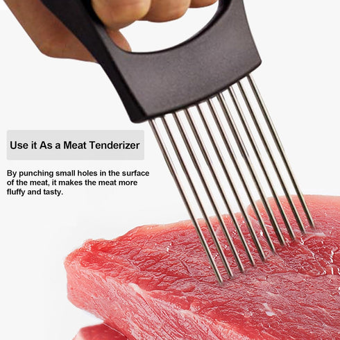 Onion Holder for Slicing, Lemon Slicer Cutter for Vegetables, Food Slicer Tool for Potatoes, Tomatoes, and Eggs