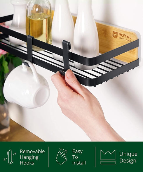 ROYAL CRAFT WOOD Bamboo Bathroom Trays and Organizers - Stylish Shower Caddy Shelf for Organizing Bath Accessories