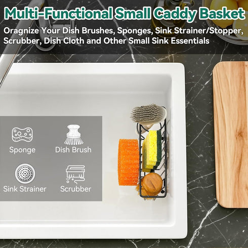 3-IN-1 Mommy 2 1 Multiuse Sponge Holder for Kitchen Sink, Sponge Caddy for Scrub Daddy/Scrub Smiley Face, Sink