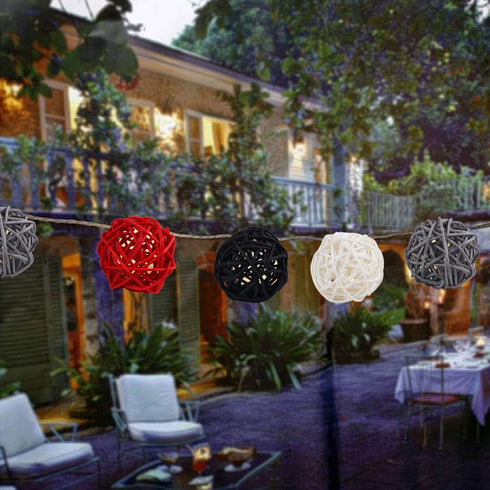 STMK 24 Pcs 2 Inch Rattan Balls Decorations - Wicker Balls for Home Decor DIY Vase Bowl Filler (Black, Grey, Red, White)