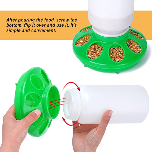 Set 1L Chicken Feeder and Waterer no Waste Chick Feeder and Waterer Kit Chicken Water Feeder Poultry Waterer Baby Chick