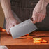 SHI BA ZI ZUO Chinese Meat Cleaver Knife - 6.7-Inch Stainless Steel Slicer with Wooden Handle