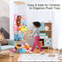 VOMELON Hammock, Stuffed Animal Storage, Wood Soft Toy Shelf with Adjustable Length Nursery Toy Organizer Hanging
