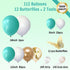 Teal Balloon Garland Kit with Gold Butterflies, Turquoise, Blue, Green, White & Gold Balloons for Party Decor
