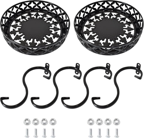 TLBTEK 2Pcs Planter Stand,Metal Round Potted Plant Stands Indoor&Outdoor Multiple ,Modern Flower Pot Stand Holder Rack