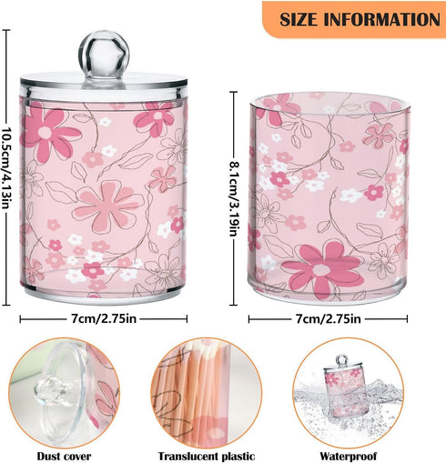 Kigai Watermelon 2PC Airtight Transparent Plastic Storage Jar for Food, Herbs, Tea, Easy to Use with Storage Lid