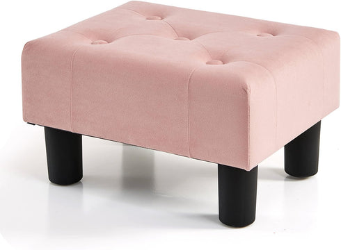BRIAN & DANY Small Foot Stool, Velvet Foot Stools with Legs, Stable