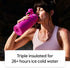 Takeya Sport 40 oz Triple Wall Insulated Stainless Steel Water Bottle, Grand Slam Black, Ice Blocking Spout Lid