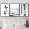 VLOLIFE Black and White Coastal Surfing Landscape Posters and Prints, Unframed Canvas Painting Home Decor 16X24inchX3
