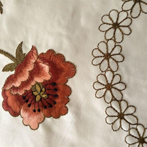 23"x47"Red USTIDE Embroidery Flower Table Runner Roses Design Table Overlays Durable Cut Work Table Cloths Table Cover