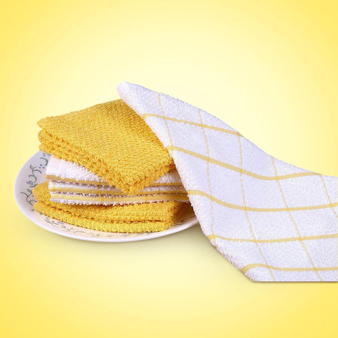 AMOUR INFINI Cotton Kitchen Dish Cloths Set of 8, Highly Absorbent, Super Soft Premium Terry Cleaning Cloth (12"x12"