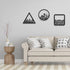 3 Pieces Geometry Wall Art, Dark Black Wooden Floral Wall Decor for Home Dining Room Christmas Favor