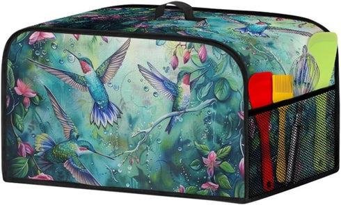 Hummingbird Crock Pot Cover Floral Slow Cooker Dust Cover with Top Handle and Storage Pockets Blender Cover Dust Cover Machine Washable by ZUXONGSY