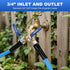 Denninal 2 304 3/4 Inch Brass Garden Hose Splitter Way Heavy Duty with Stainless Steel Long Handle, Outdoor Full Flow