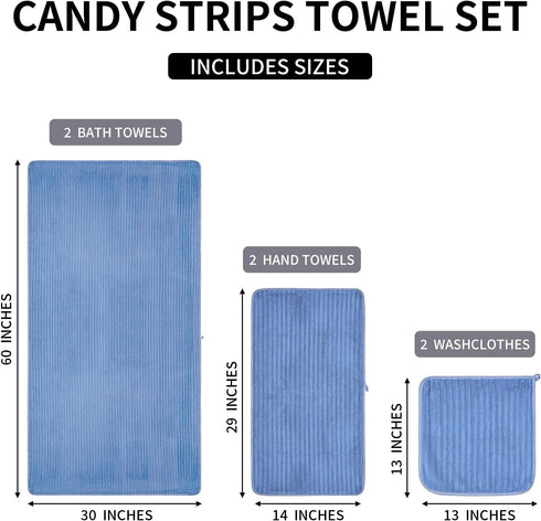 6-Piece Set(30"x60"), 2 2 2 Set Bath Towel Large Bath Towel Sheets, Hand Towels and Washcloths - Highly Absorbent Quick