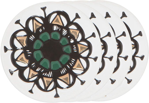 Now Designs Ceramic 4 Shadowvale Coaster Set, Multicolor