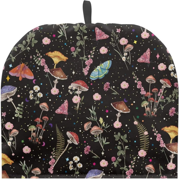 Hudotybom Vintage Mushroom Tea Cozy, Insulated Large Teapot Cover, Machine Washable Coffee Pot Cloth Cover