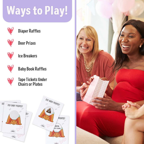 Did Baby Poopie Baby Shower Scratch Off Game (30-Pack, Brown) - Boy or Girl Emoji Lottery Ticket Cards with Winners