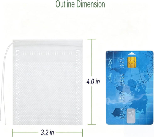 Generic 100-Pack 3.24.0 Inch Drawstring Disposable Tea Bags, Non-Woven Empty Tea Filter Bags for Loose Tea, Coffee