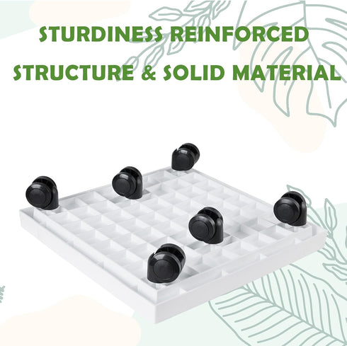 9.8 Inch Square Rolling Plant Caddy Saucer with Wheels, Heavy Duty Wheeled Planter Stand for Potted Plant, Coaster