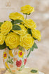 TINGE TIME Yellow Flowers Artificial Rose - 25pcs Realistic Fake Roses for DIY Wedding Bouquet, Baby Shower, Party