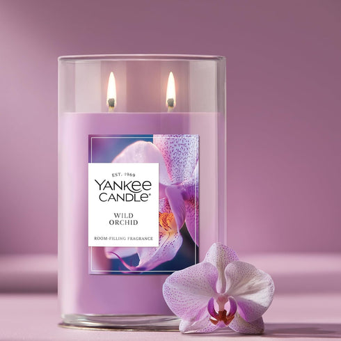 Yankee Candle Large Tumbler 20 oz Scented Candle, Wild Orchid, Premium Plant Wax Blend with 80 Hour Burn Time