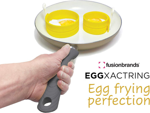 EggXactRing Adjustable Silicone Egg Ring, Food Ring for Baking, Molding, Presenting, Yellow
