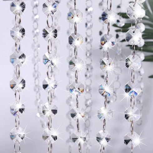KIPETTO 33ft 14mm Acrylic Crystal Beads Garland Chandelier Gem Beads Chain Hanging Crystals Beads Strings for Wedding