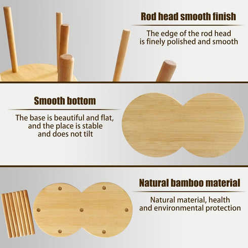 Round Wooden 2 Compartment Coffee Table Organizer, Cup Dispenser Countertop, Lid Organizer for Restaurant Storage