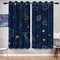 Baocicco Navy Blue Space Curtains for Boys Room Cartoon Stars Planets Theme