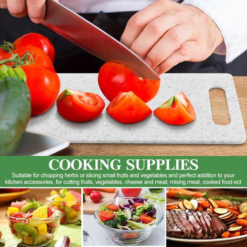 2 Pcs Small Kitchen Cutting Board Set, Mini Plastic Boards with Finger Guards, Dishwasher Safe for Food Prep