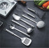 Berglander 8 Piece Cooking Utensil Set, Stainless Steel Kitchen Tools with Stand, Includes Slotted Turner, Ladle