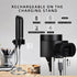 Rechargeable Handheld Electric Milk Frother with USB C Charging Stand, Powerful Whisk for Coffee, Hot Chocolate, Frappe