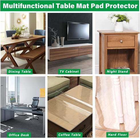 32 Inch 1.5mm Dia Thick Round Clear Table Cover Protector PVC Vinyl Plastic Tablecloth Kitchen Table Covers Crystal
