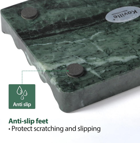 2PCS Koville Indian Natural Green Marble Soap Dish for Shower, Stone Soap Tray for Bathroom, Marble Bar Soap Holder