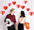 15 Pieces Valentine's Day 3D Heart Hanging Decorations - Red Hearts Hanging Ornaments with Ribbons for Party Supplies